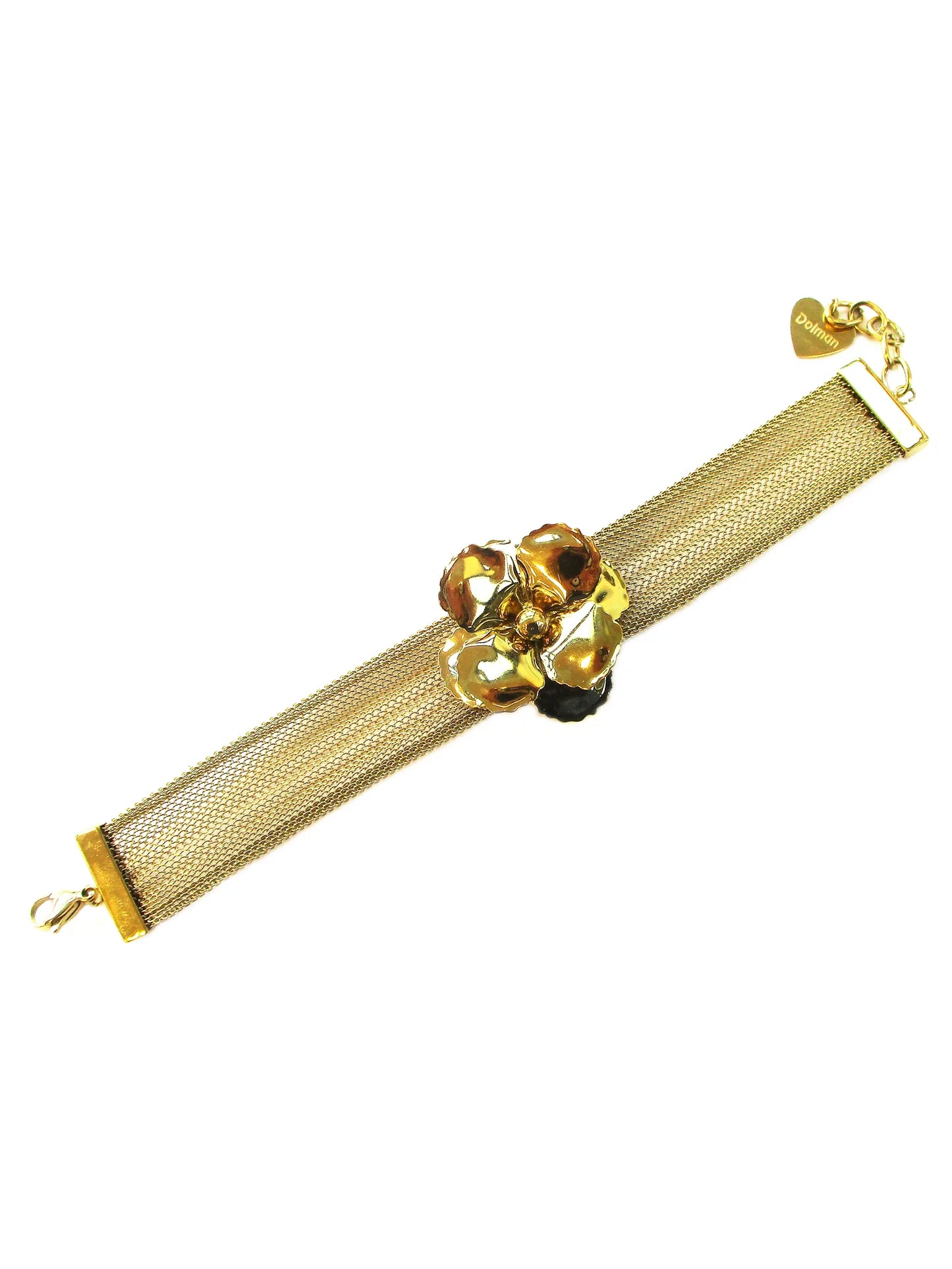 Bracciale a maglia tessuto con motivo Gold