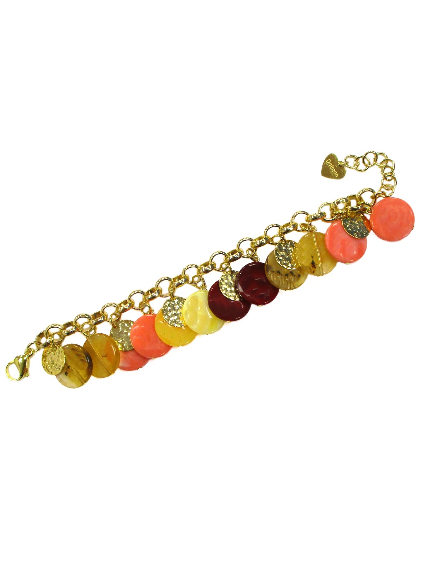 Bracciale a catena con charms in resina e metallo mix fuoco - Colore