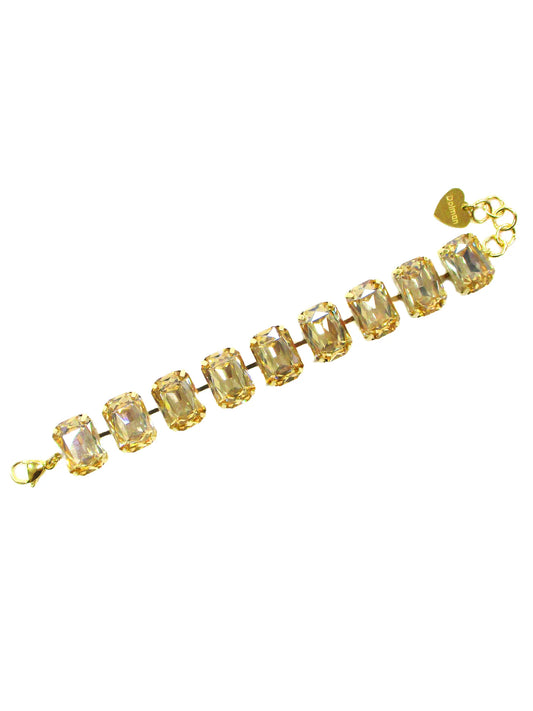 Bracciale con cristalli ottagonali incastonati - Madreperla