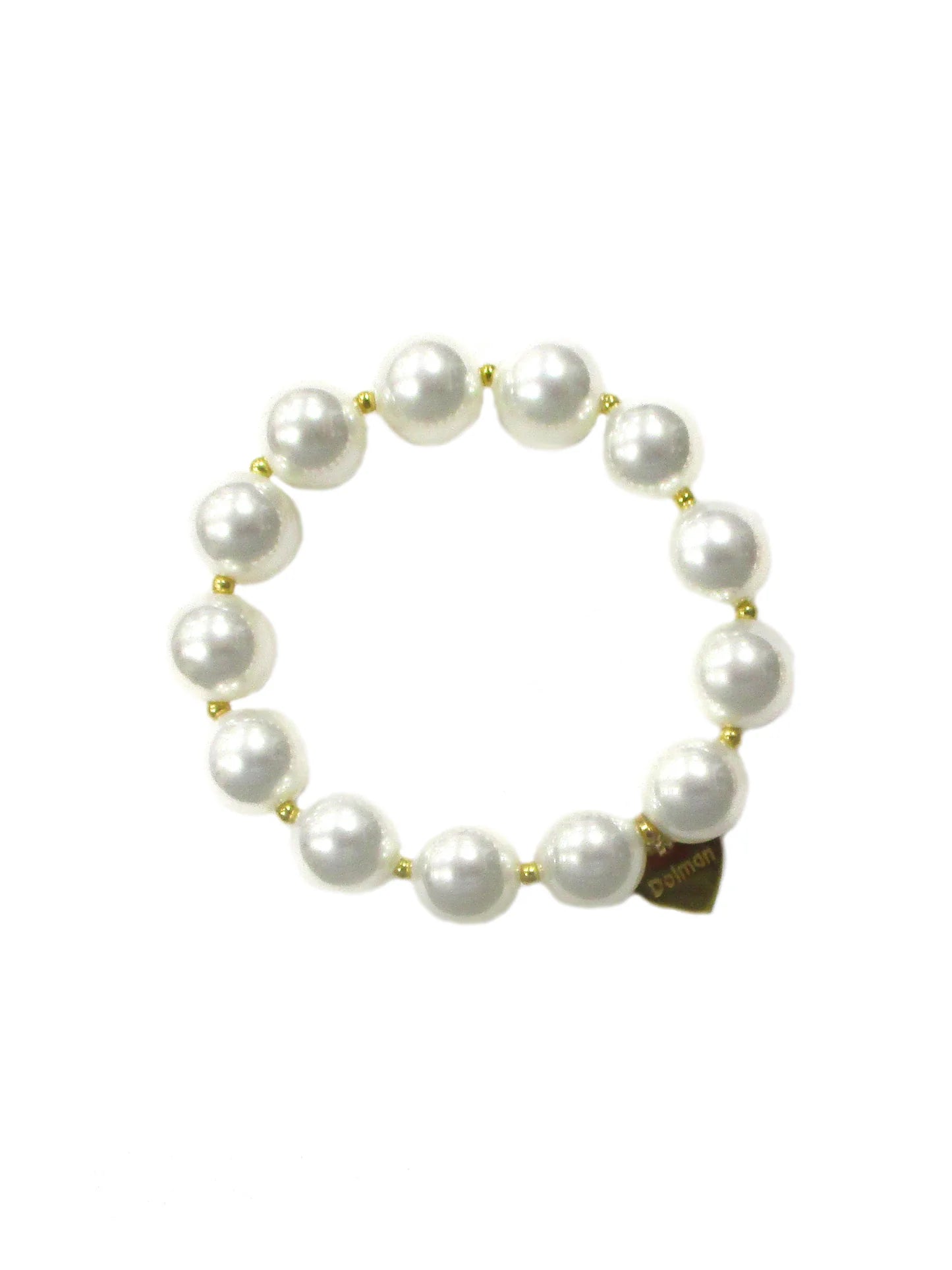 Bracciale elastico in resina perlata - Effervescente white