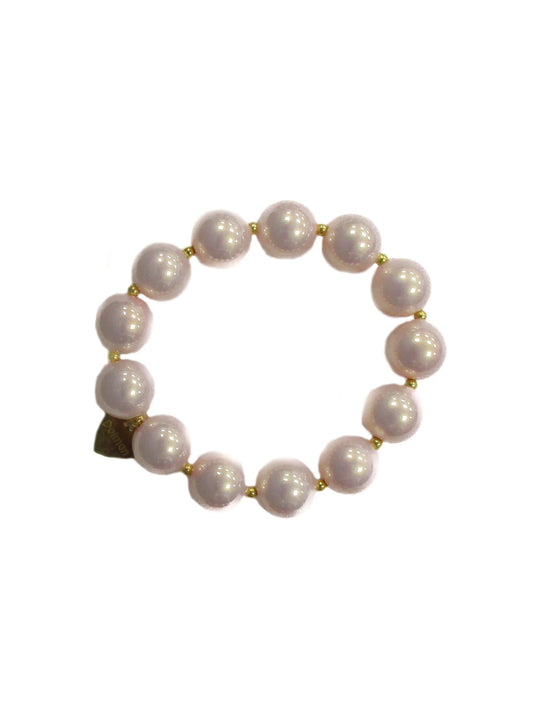 Bracciale elastico in resina perlata - Effervescente rosa