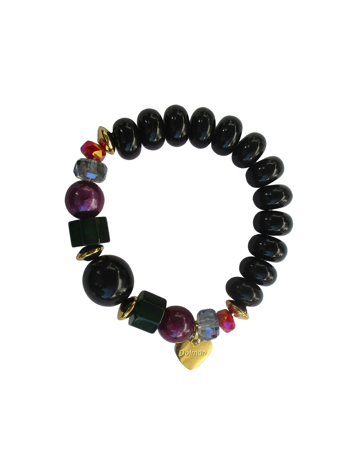 Bracciale elastico con elementi in resina e cristallo - Selvaggia