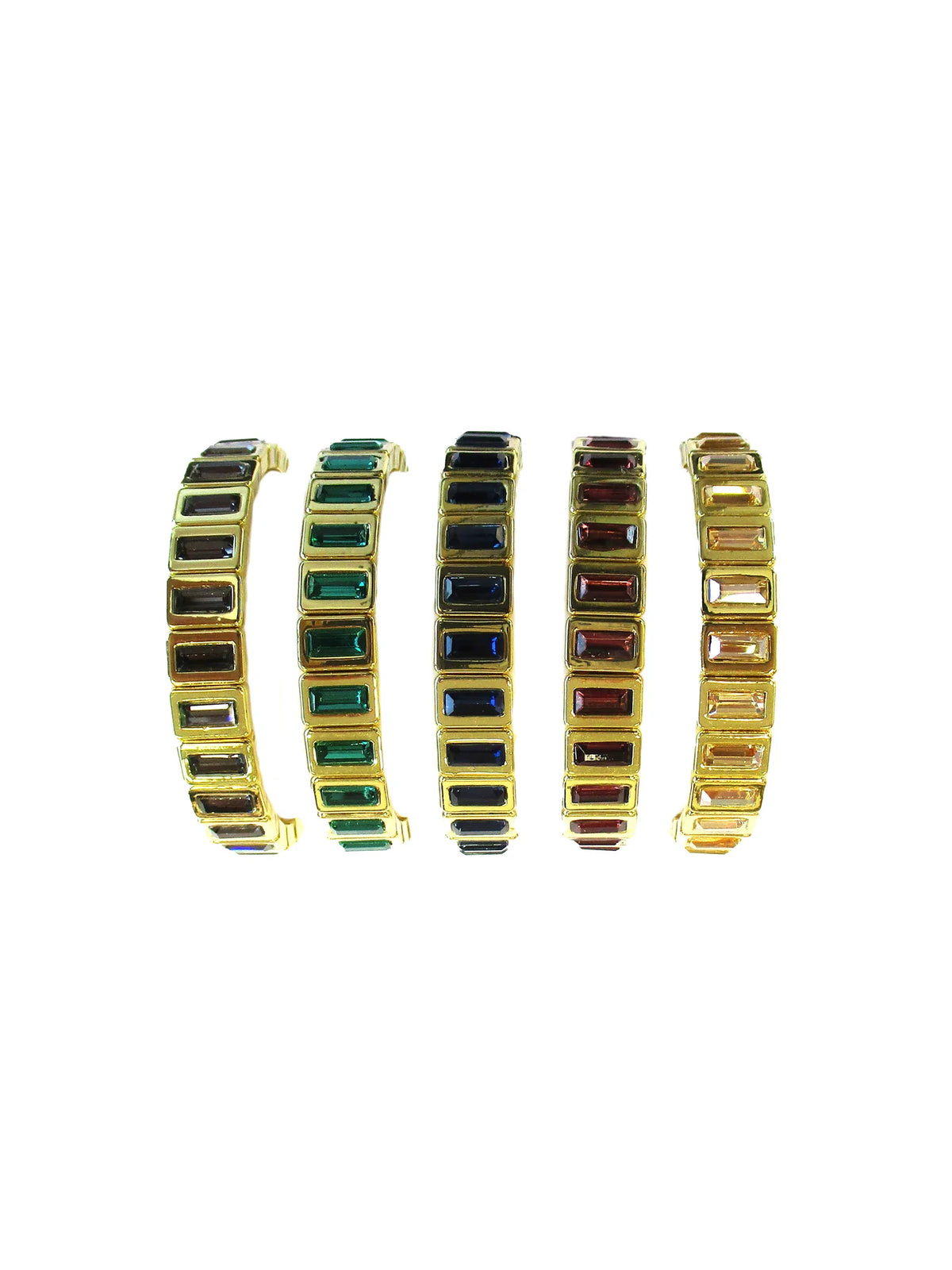 Bracciale elastico con cristalli a baguette - Baguette