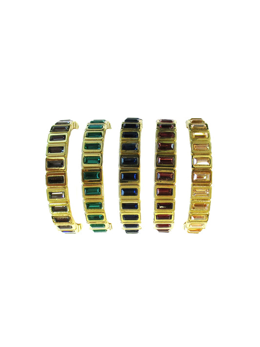 Bracciale elastico con cristalli a baguette - Baguette