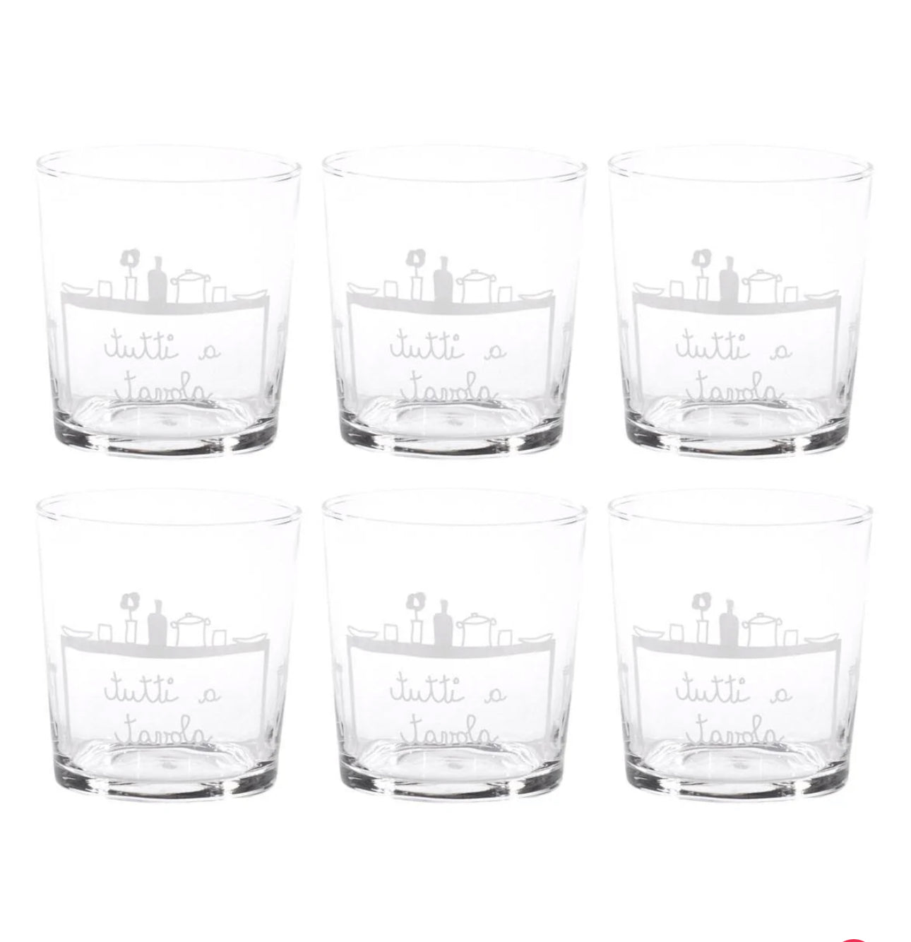 Set 6 Bicchieri acqua Tutti a Tavola
