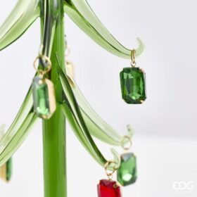 Portacandela Pino Gemme Verde Rosso H 35
