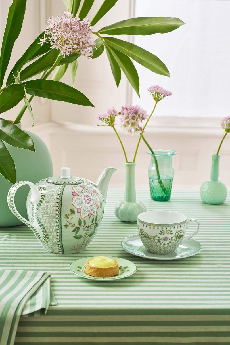 Set 2 Tazza e piattino Lily&Lotus Tiles verde chiaro