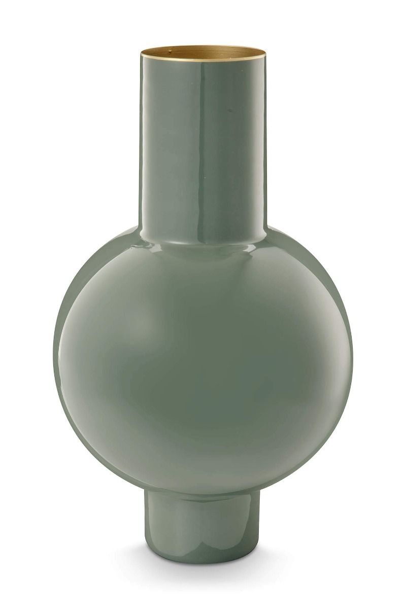 Vaso in metallo medio verde