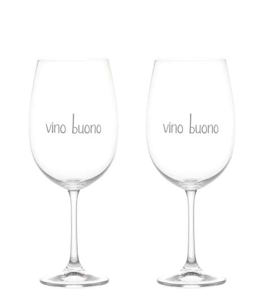 Set 2 calici di vino Vino buono 64cl