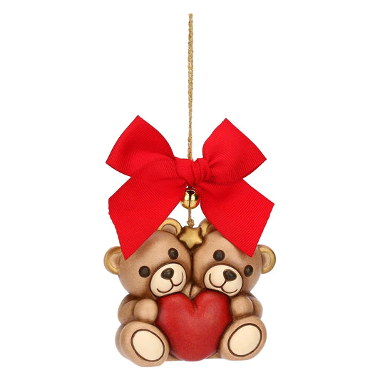 Addobbo natalizio coppia Teddy in ceramica, maxi