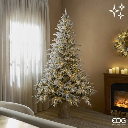 Albero di Natale Pino Cortina Innevato con 3400 Miniled con Telecomando Bacchetta Magica