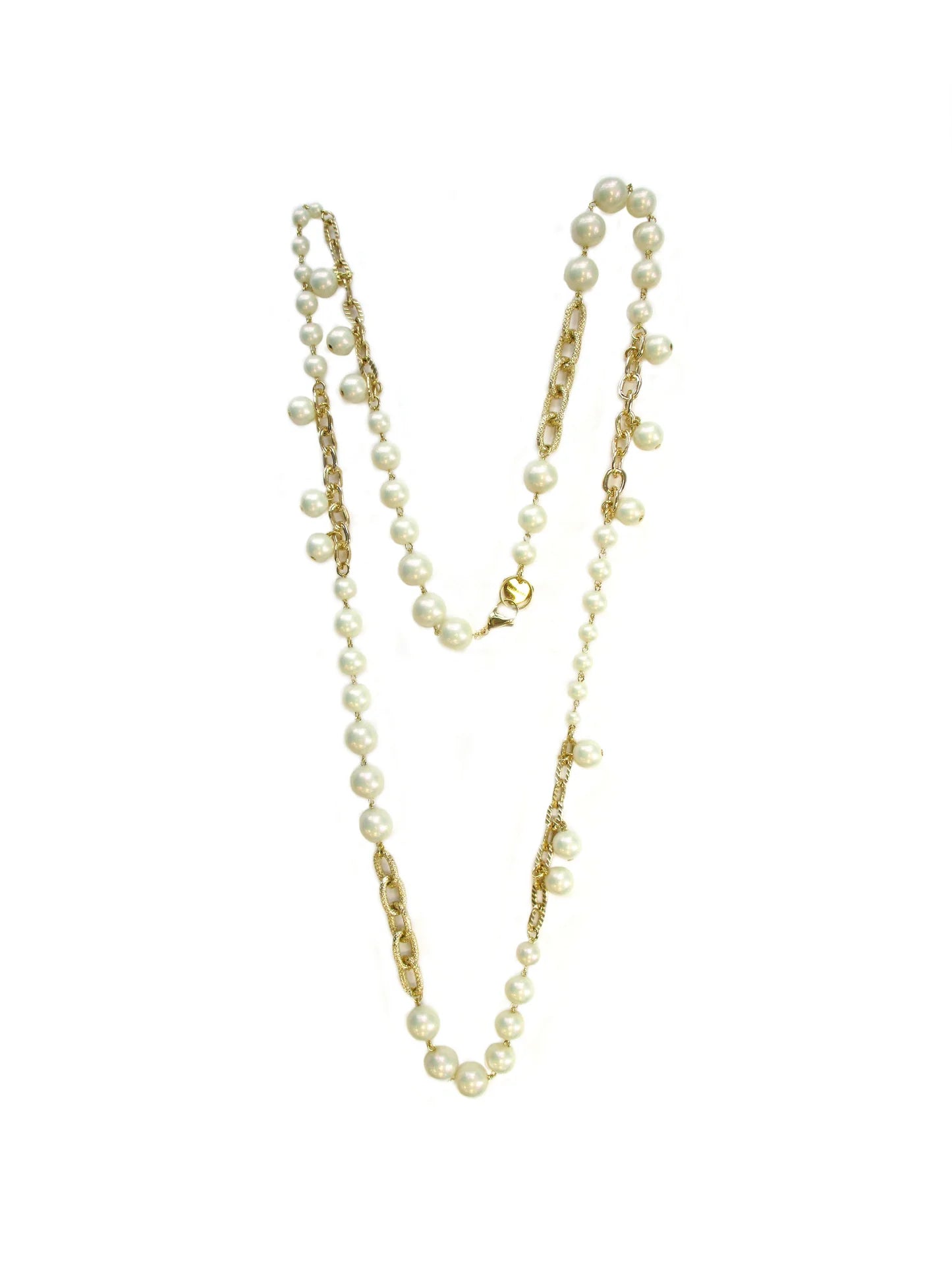 Collana con inserti incatenati in perla burro iride Mirabel
