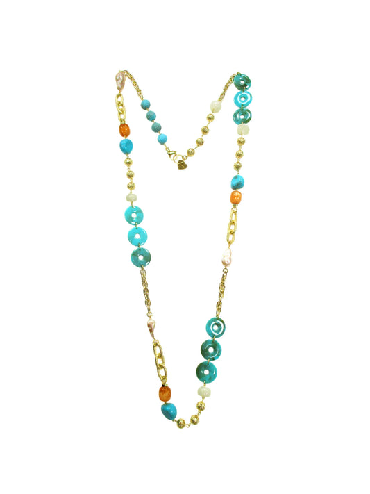 Collana incatenata in resina con inserti di catena - Galapagos