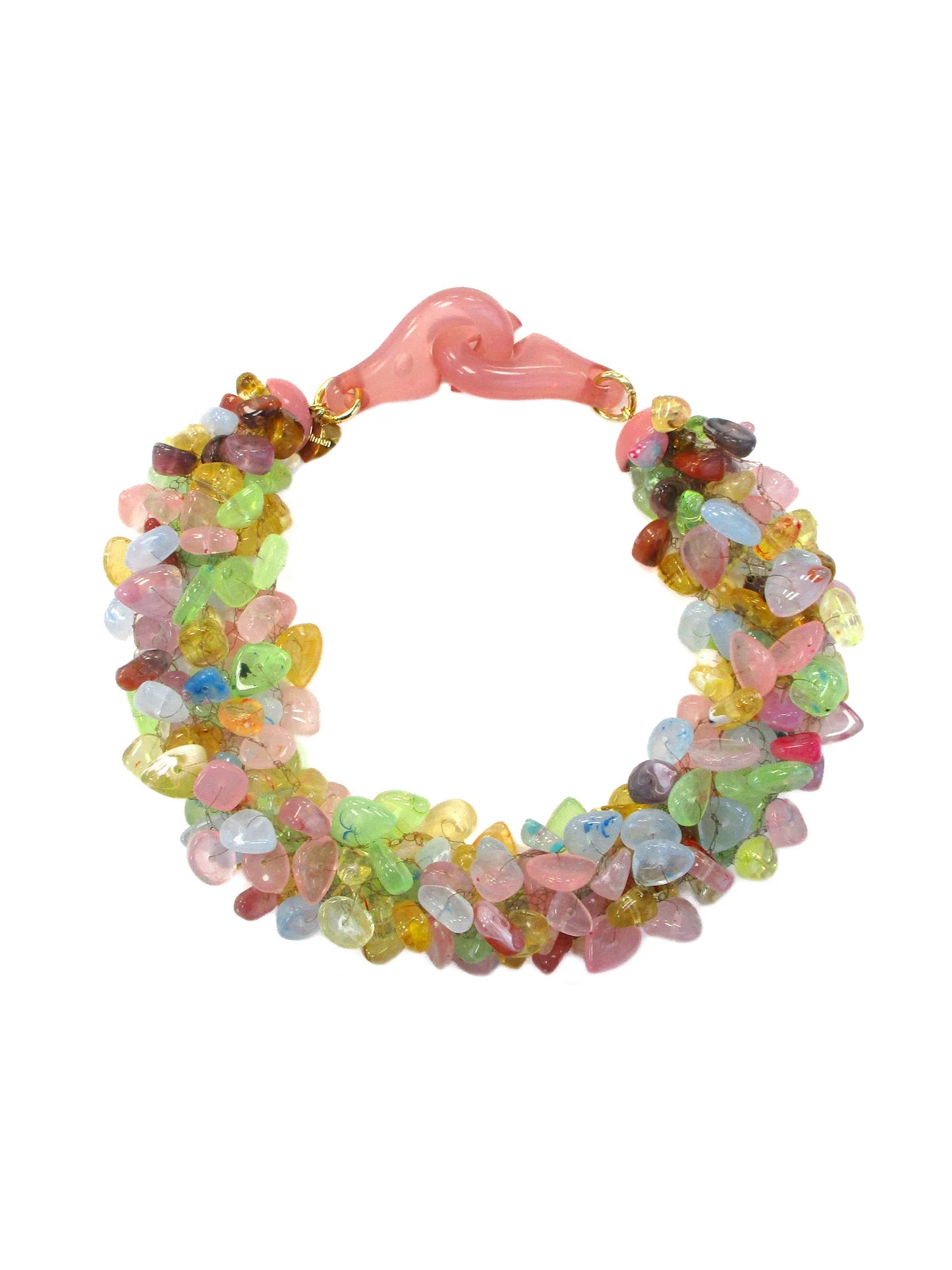 Girocollo multifili a crochet in resina multicolor - Giada