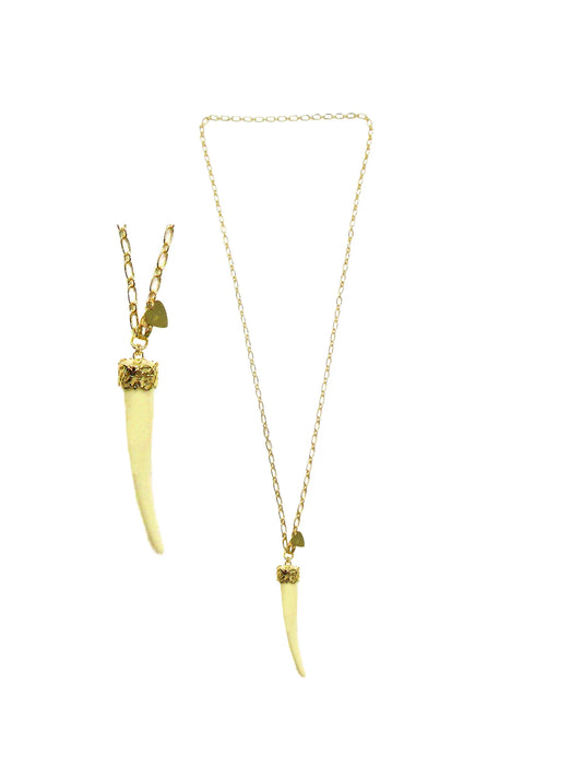 Collana a catena con ciondolo a cornetto avorio - Tarocchi