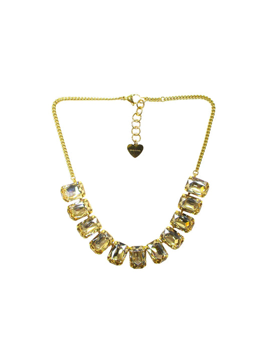 Girocollo con cristalli ottagonali golden shadow - Madreperla