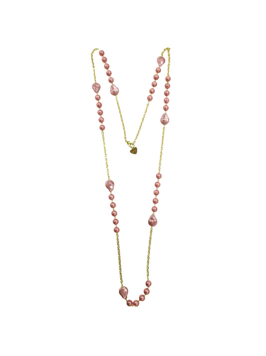Collana con resine perlate incatenate e inserti di catena - Venus