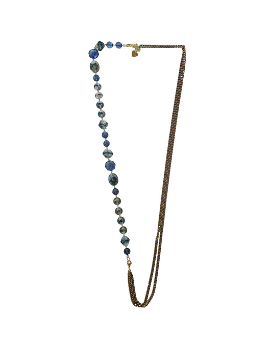 Collana multifili di catena e g.collo di resine incatenate - Daphne