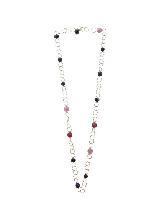Collana con inserti in resina e cristallo - Potpourri