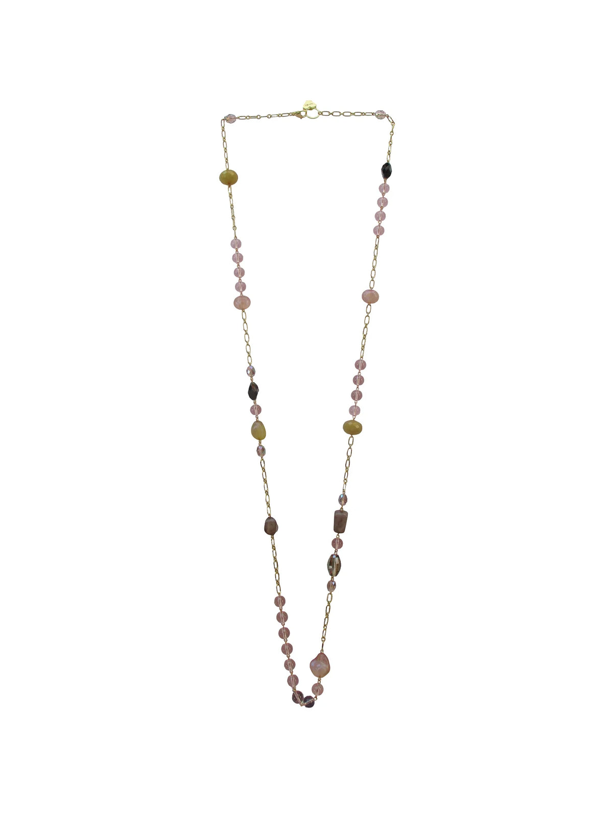 Collana con inserti incatenati di resina, vetro e cristallo - Arabesca