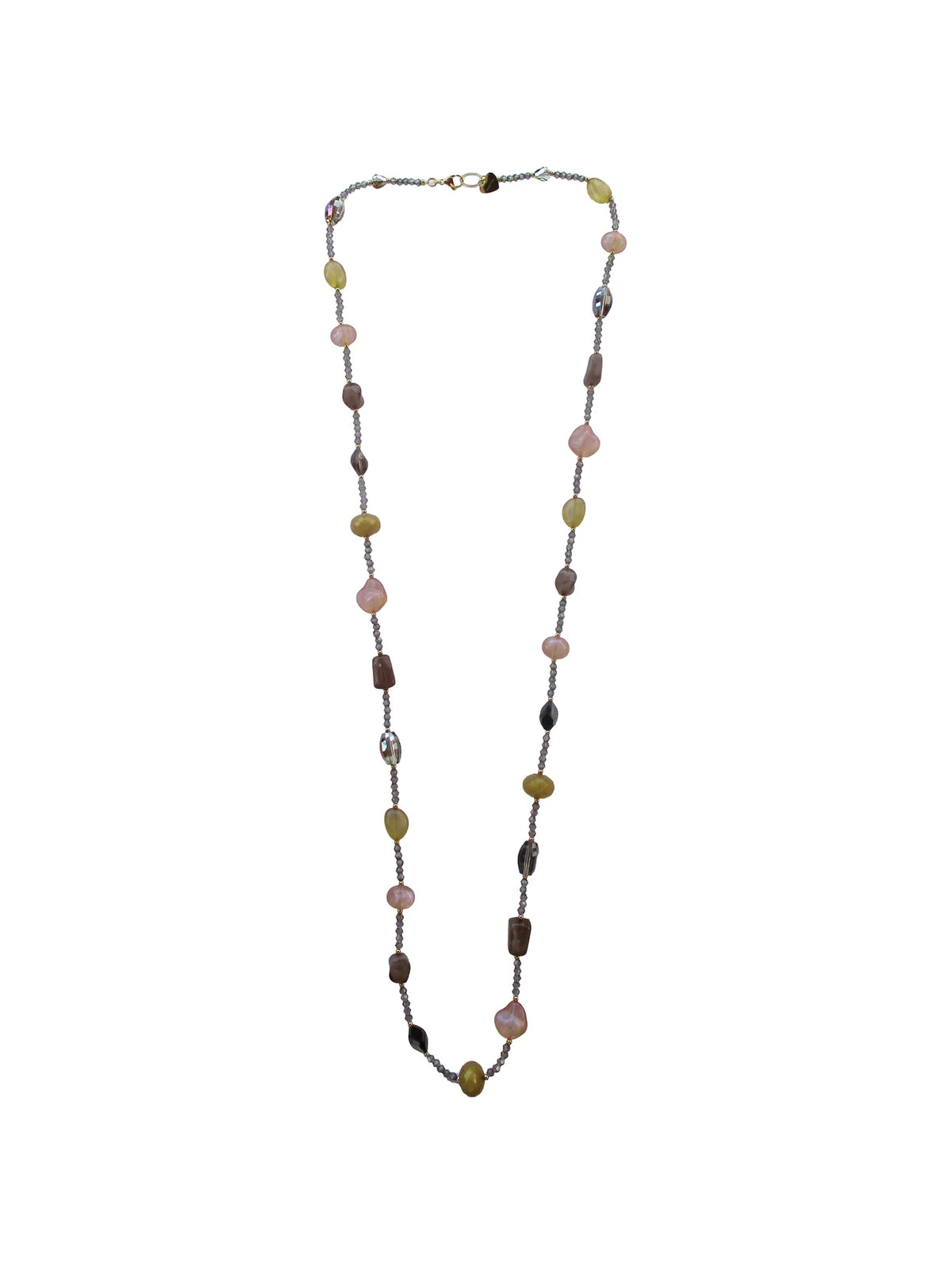 Collana infilata con piccoli cristalli ed elementi in resina e cristallo - Arabesca
