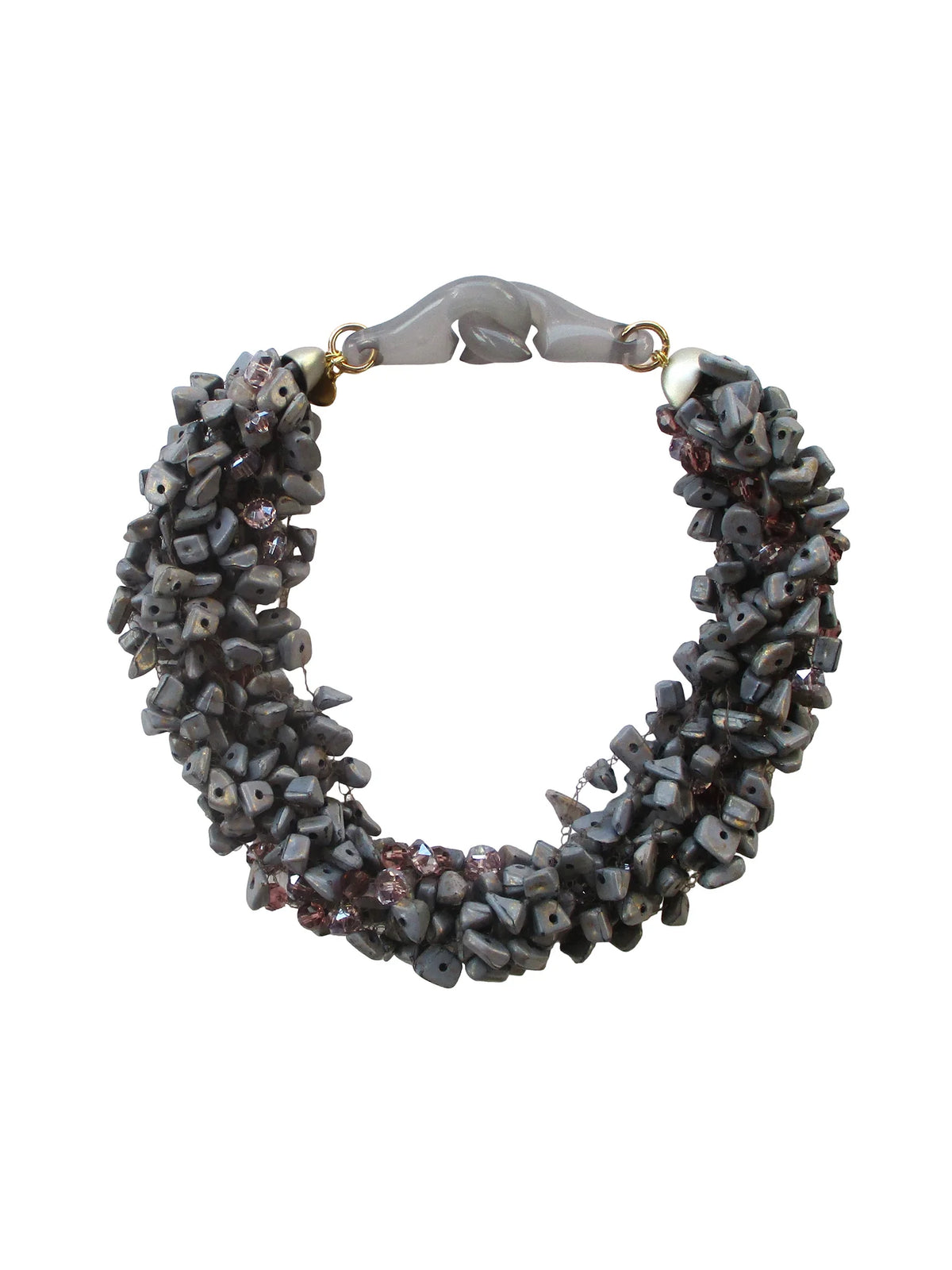 G.collo multifili a crochet in grigio mix - Artica
