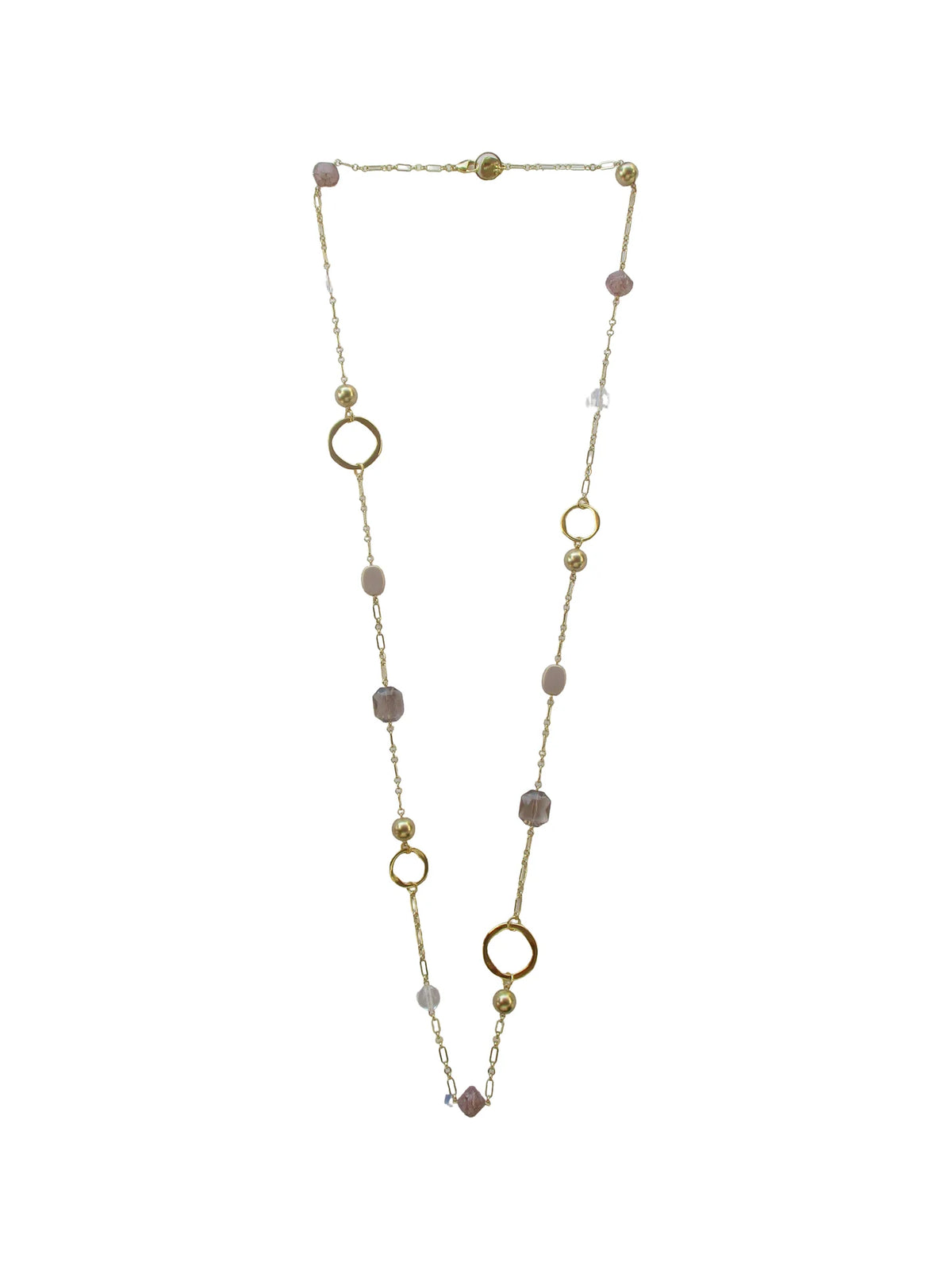 Collana con inserti in resina ed elementi in metallo dorato - Ambrosia