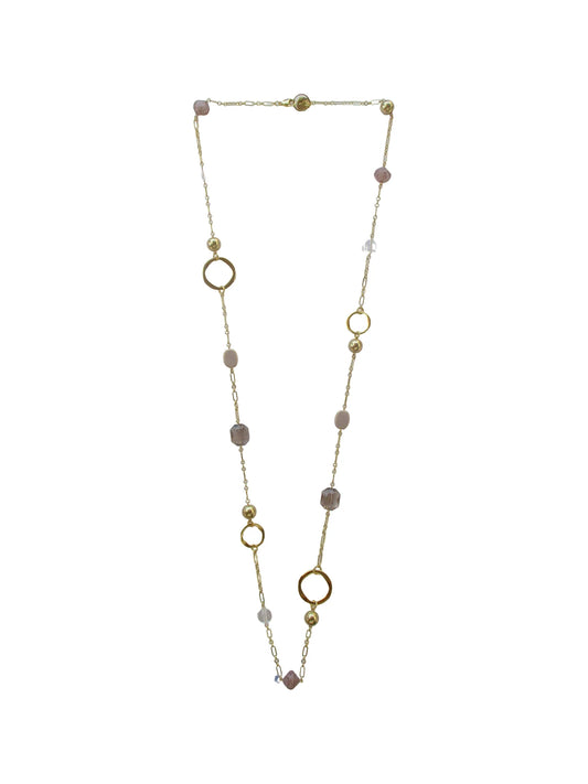 Collana con inserti in resina ed elementi in metallo dorato - Ambrosia