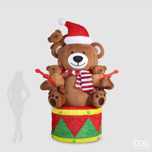 Orso Gonfiabile con Sciarpa LED H 280 Ø 140 cm Multicolor