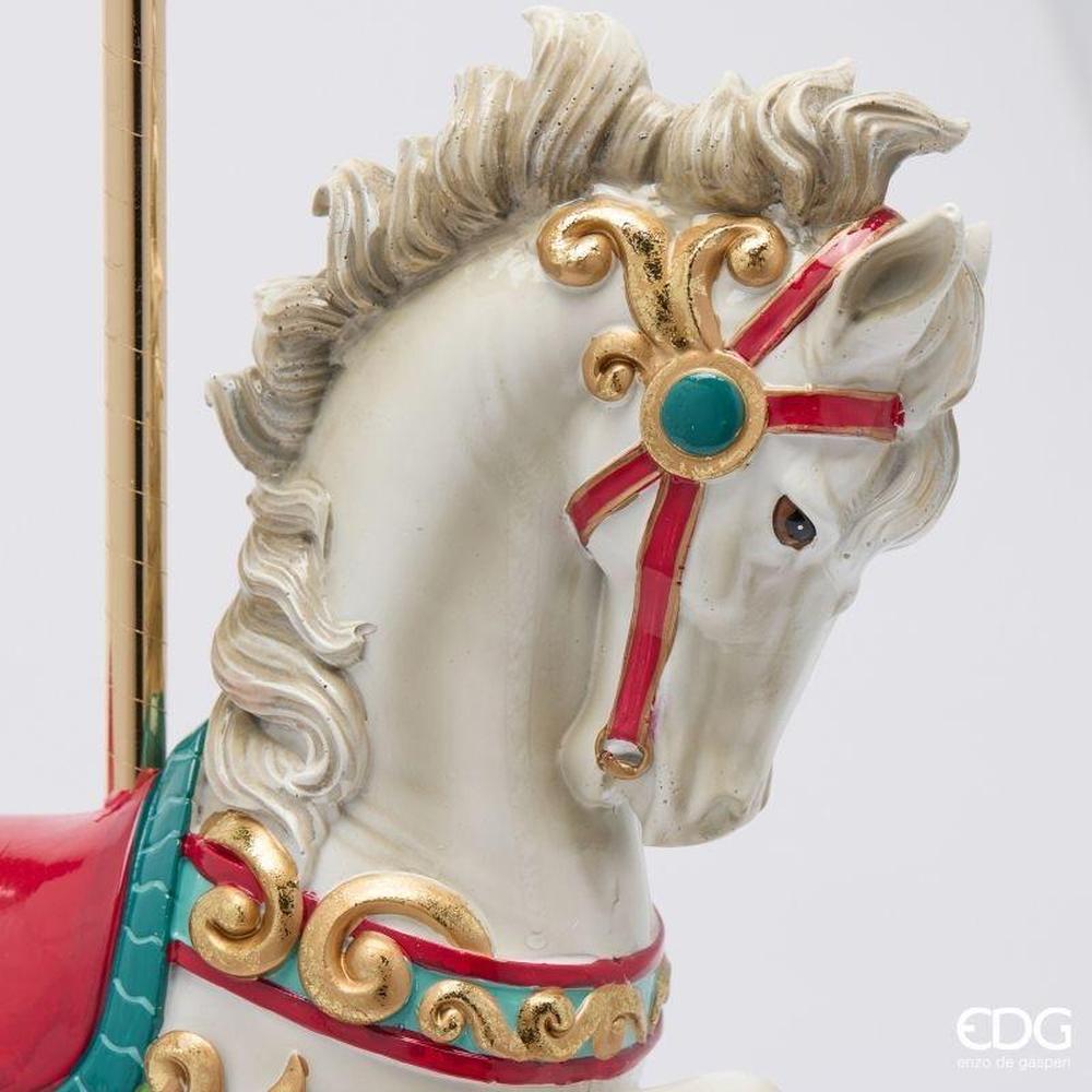 Cavallo Giostra Natalizio Verde Rosso