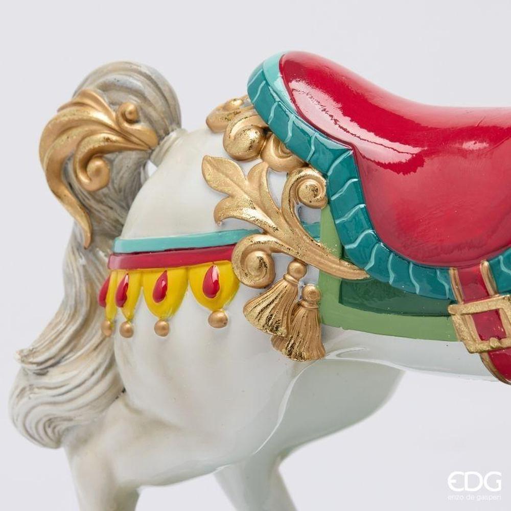 Cavallo Giostra Natalizio Verde Rosso