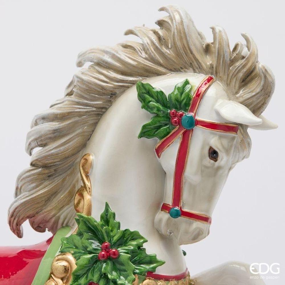Cavallo a Dondolo Natalizio Verde Rosso