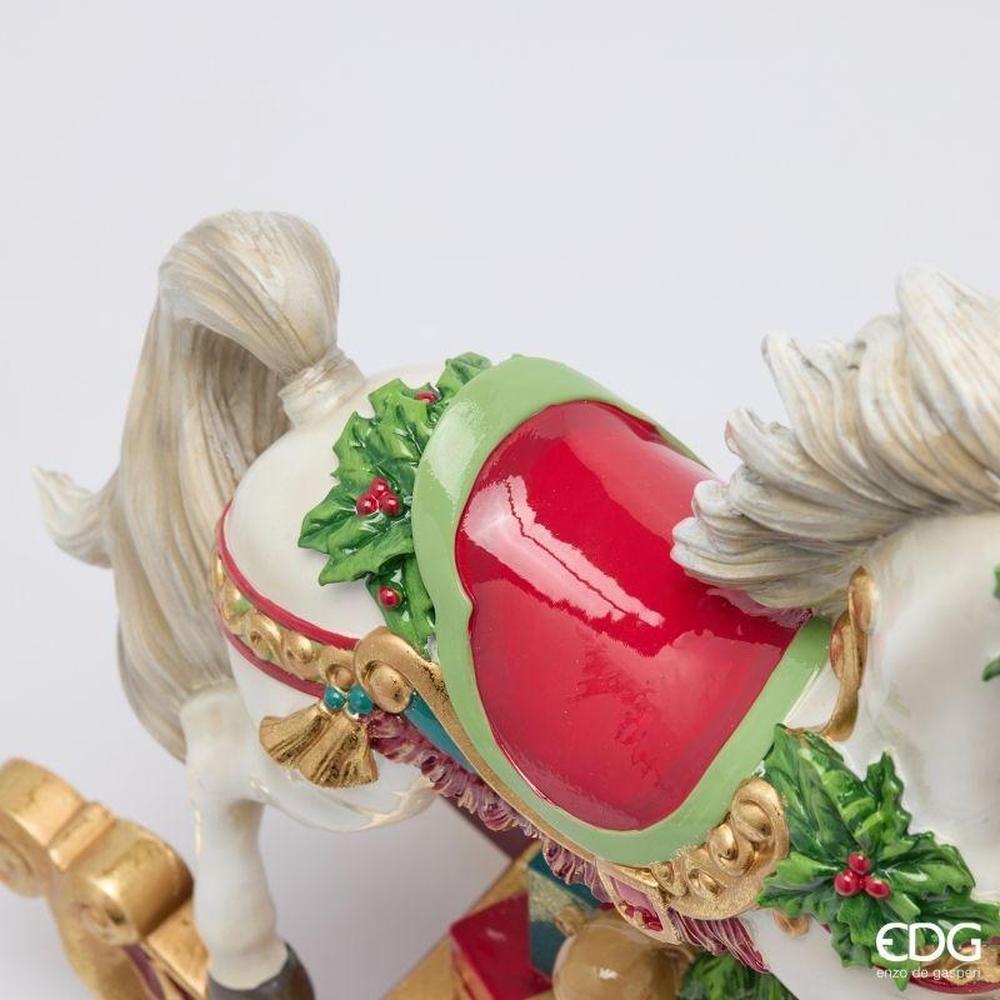 Cavallo a Dondolo Natalizio Verde Rosso