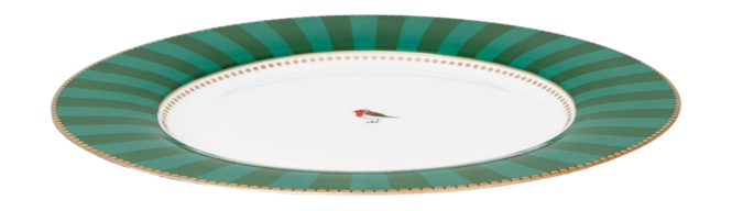 Piatto da torta  Love Birds Stripes Verde smeraldo 17 cm