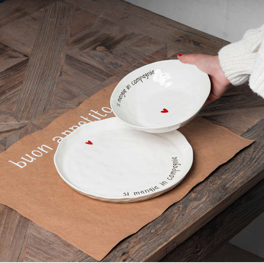 Set 2 Piatti fondi Si mangia in compagnia