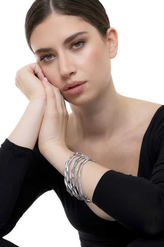 Bracciale uomo rigido ondulato