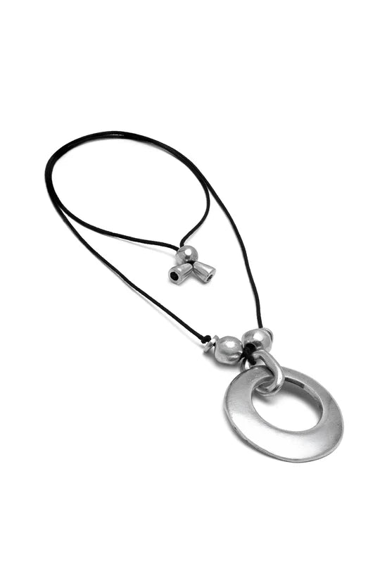 Collana lunga donna con pendente cerchio