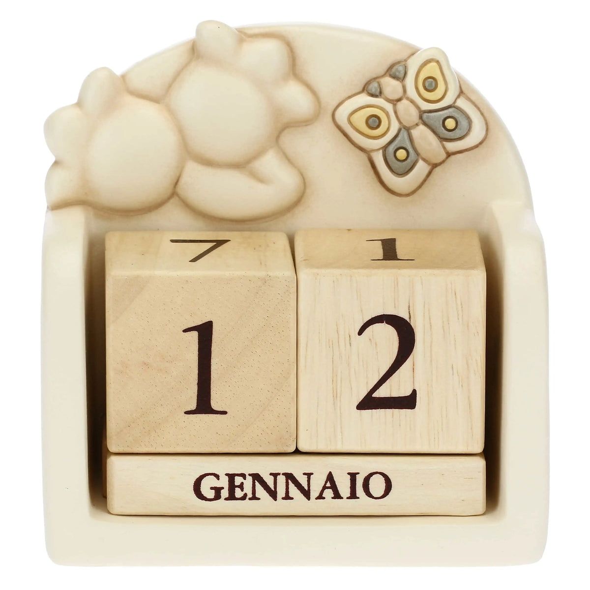 Calendario perpetuo da tavolo in ceramica Elegance