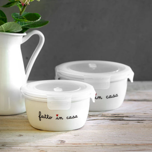 Contenitore rotondo in gres decoro Fatto in casa - tg. L