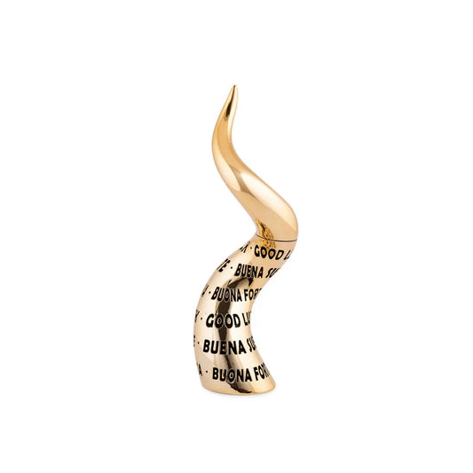 Corno Scritte Oro  H15