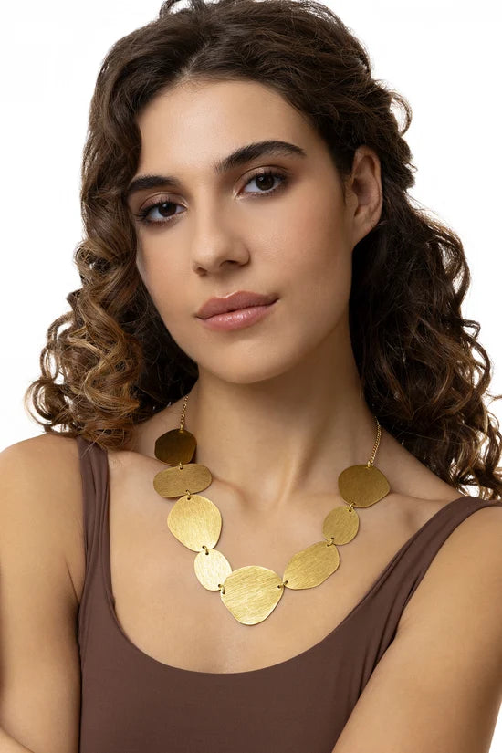 Collana 8 Placche Irregolari Battute
