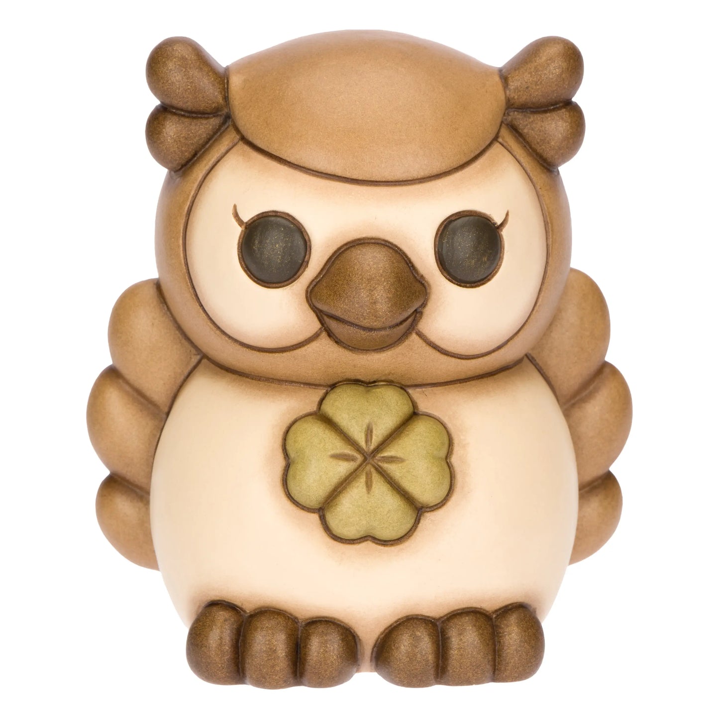Gufo con Quadrifoglio marrone