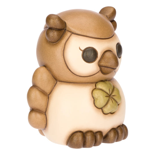 Gufo con Quadrifoglio marrone