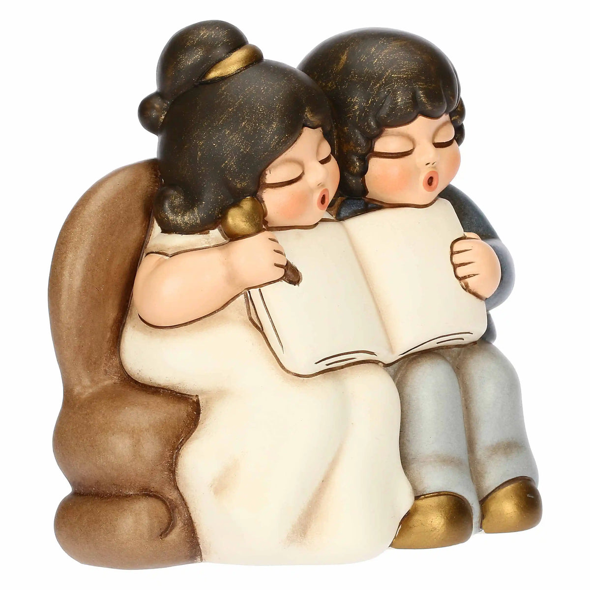 Coppia anniversario con libro in ceramica, grande