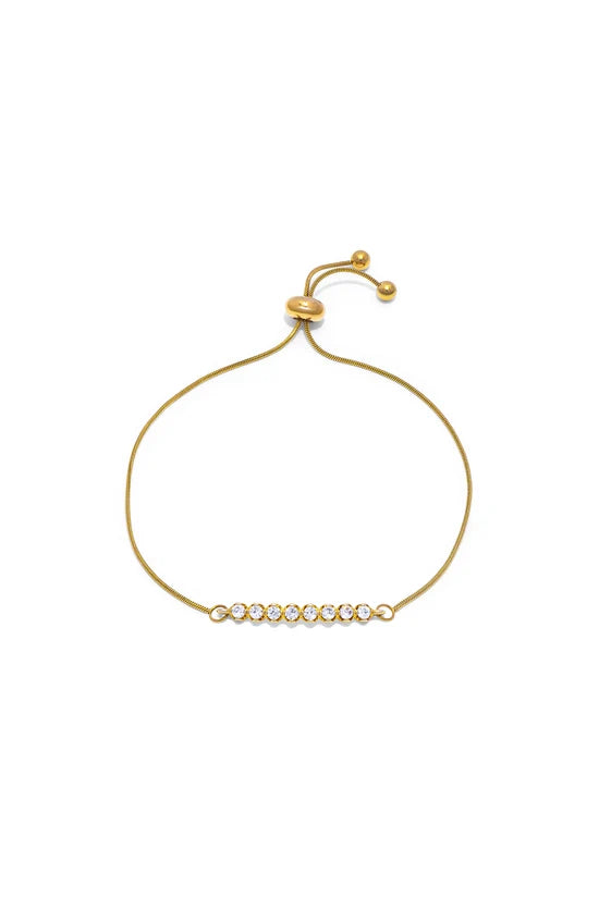 Bracciale donna regolabile con fila di zirconi