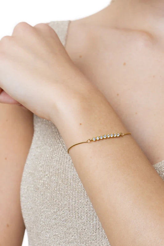 Bracciale donna regolabile con fila di zirconi