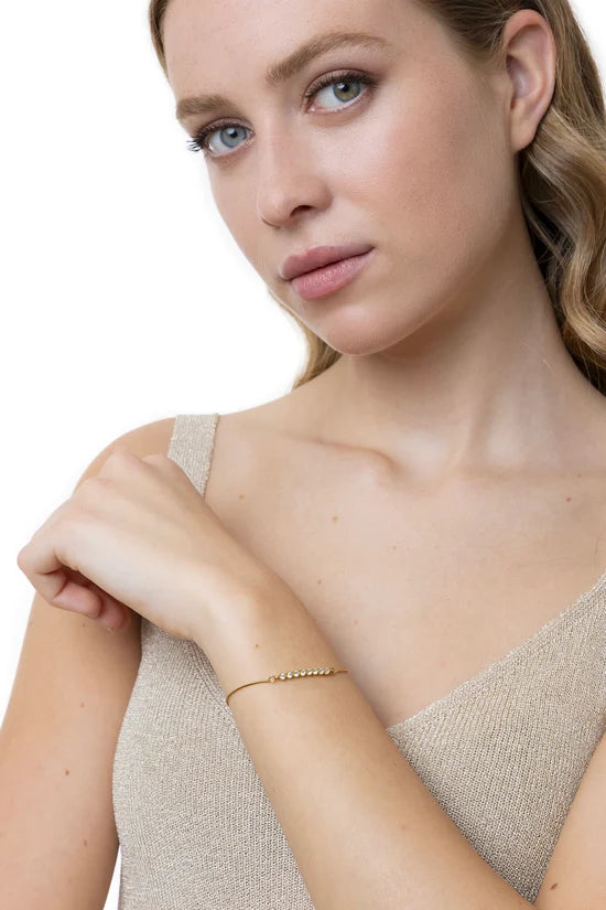 Bracciale donna regolabile con fila di zirconi