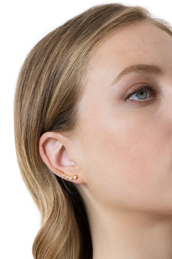 Ear cuff con fila di zirconi