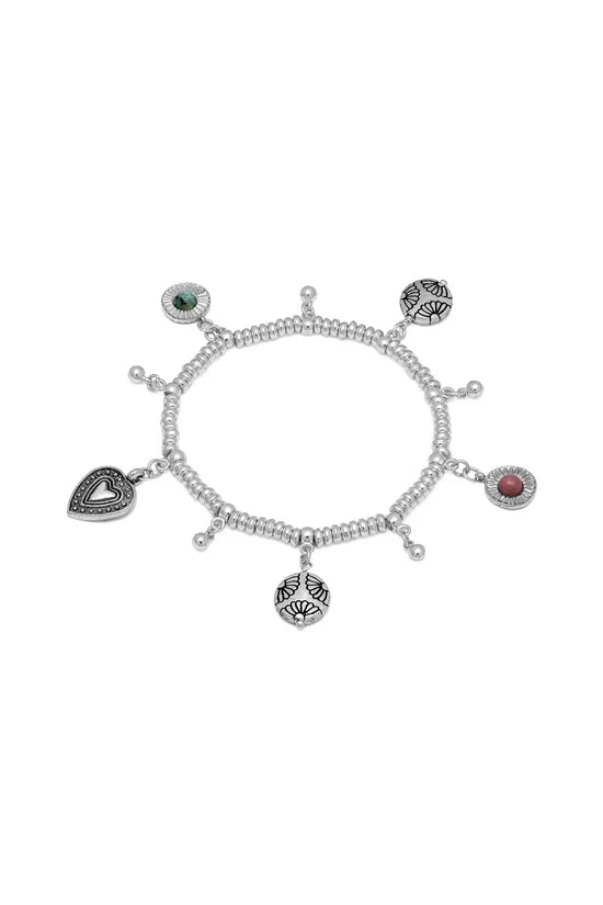 BRACCIALE DONNA ELASTICO CON CHARM E PENDENTI