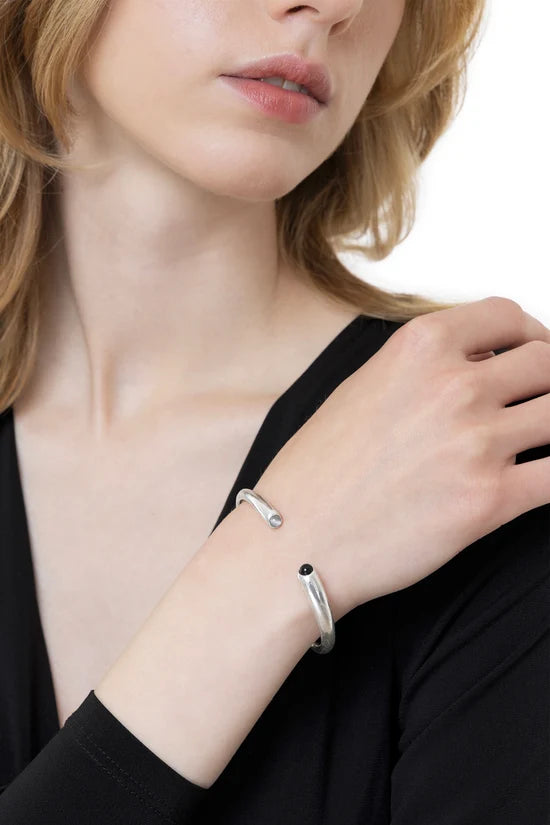 Bangle Aperto Onice E Pietra Lunand Mattonella Girocollo
